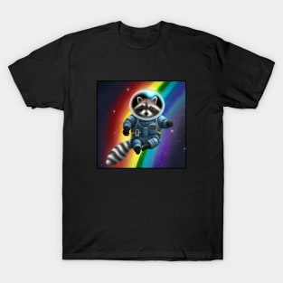 Rainbow Raccoon Astronaut T-Shirt